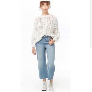 FOREVER 21+ CHUNKY KNIT OVERSIZED SWEATER - CREAM SIZE 3X (NEW WITH TAGS) A17